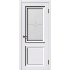 Дверь межкомнатная Дубрава Сибирь Муза БЕТА белая, стекло художественное